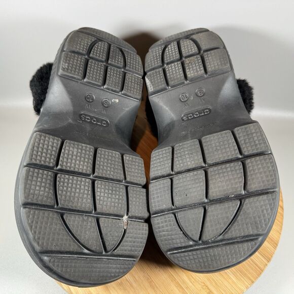 Crocs Unisex-Adult Stomp Lined Clog Black US Men's 8 Women's 10 Fuzzy Platform - Picture 6 of 8